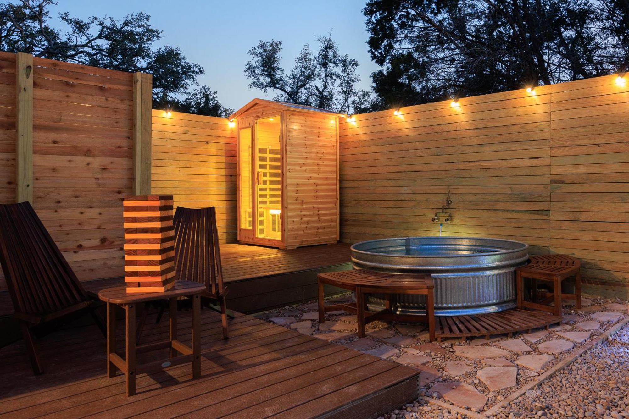 Romantic Luxury Retreat Hot Cold Pool & Sauna Wimberley Kültér fotó